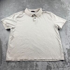 Banana Republic Men's XL Oatmeal Heather Short Sleeve 100% Cotton Polo Shirt